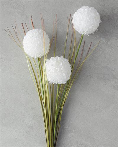 Grass Bush Една Клонка Изкуствено Цвете Бяло, 63 Cm