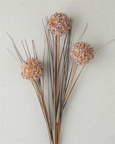 Grass Bush Една Клонка Изкуствено Цвете Пластмасов, Кафяво, 63 Cm