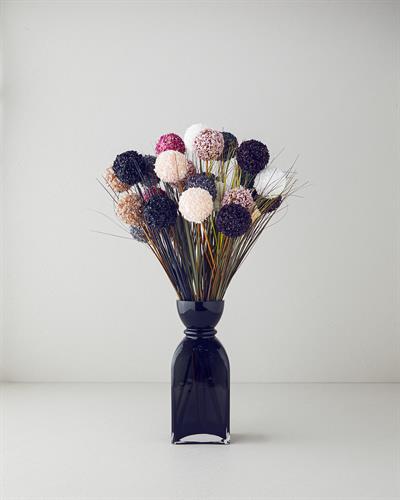 Grass Bush Една Клонка Изкуствено Цвете Тъмно Синьо, 63 Cm