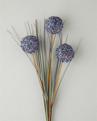 Grass Bush Една Клонка Изкуствено Цвете Пластмасов, Синьо, 63 Cm