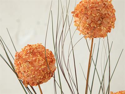 Grass Bush Една Клонка Изкуствено Цвете Светло Оранжево, 63 Cm