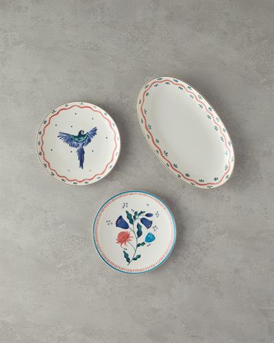 Green Carny Плато Костен порцелан 30 см Оранжев - Зелен