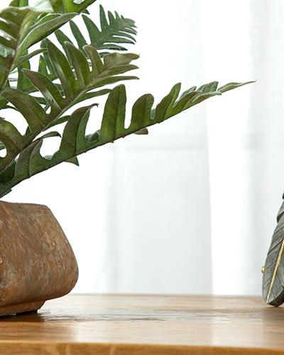 Green Leaf Изкуствено Цвете Във Ваза Зелено, 11 X 29 Cm