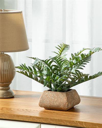 Green Leaf Изкуствено Цвете Във Ваза Зелено, 11 X 29 Cm