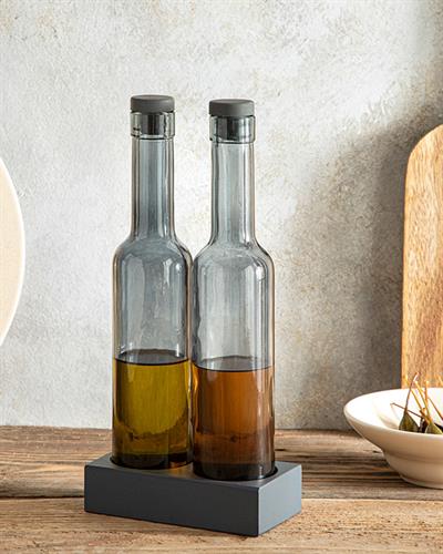 Greta Диспенсър За Олио - Отец 2Бр., Стъкло, Антрацит, 250 Ml