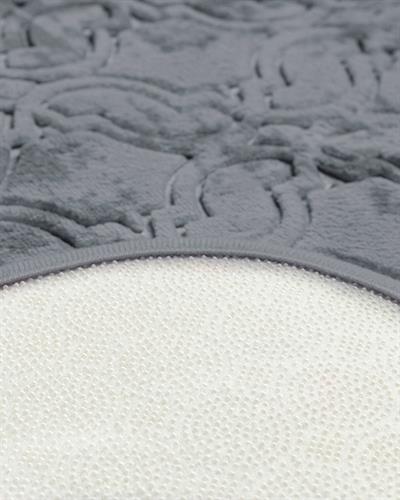 Ground Комплект Постелки За Баня Нехлъзгащ се гръб Топъл печат 60x90 + 40x60 см Тъмносив