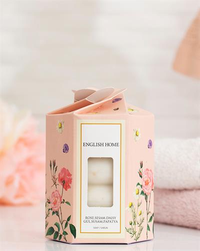 Gül-Susam-Papatya Özlü Solid Soap 4x45 gr White