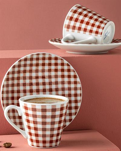 Gules Сервиз За Кафе 4 Бр. За 2 Души, Порцелан, Бордо Червено, 80 Ml