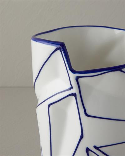 Gusto Ваза 24 см Бял - Син