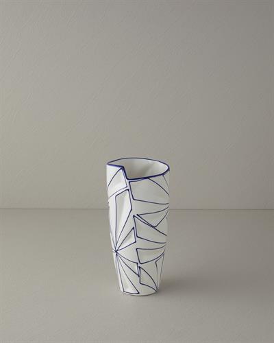 Gusto Ваза 24 см Бял - Син