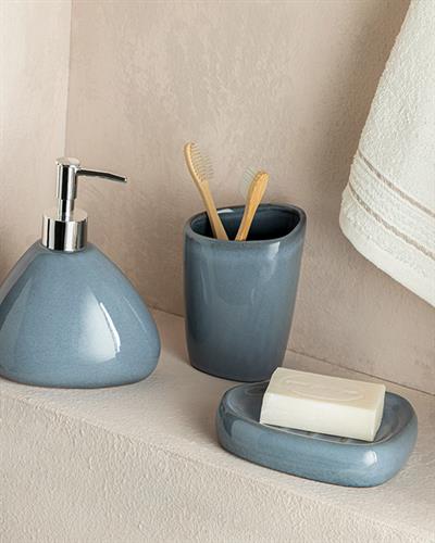 Gusto Dolomite 3 pcs set bath Bathroom Set Â 7,5x7,5x19-7,5x7,5x10,7-14x1 Blue