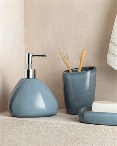 Gusto Dolomite 3 pcs set bath Bathroom Set Â 7,5x7,5x19-7,5x7,5x10,7-14x1 Blue