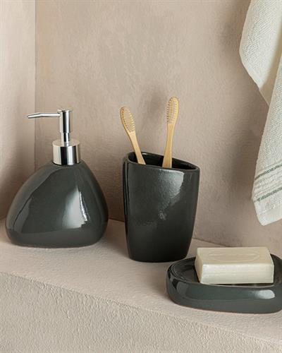 Gusto Комплект За Баня 3 Броя За Баня, Доломите, Антрацит, 9X9X13-9X9X11-13X13X2