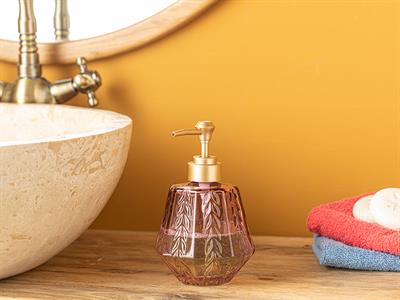 Hailey Glass Liquid Soap Dispense 300 ml Pink