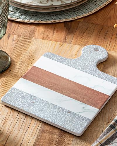 Halen Подложка За Топло Сервиране Керамика 24 см Бял - Сив