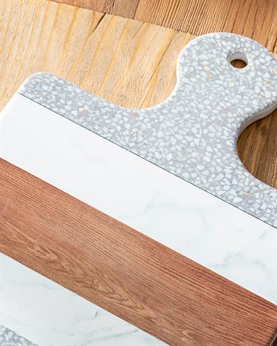 Halen Подложка За Топло Сервиране Керамика 24 см Бял - Сив