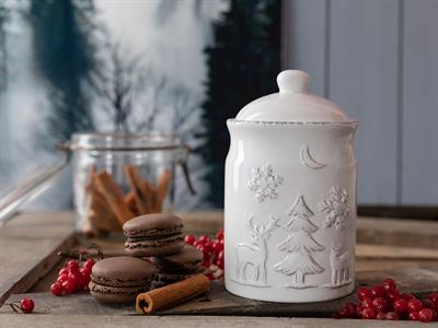 Happiness КУТИЯ ЗА СЪХРАНЕНИЕ Кръгъл с керамичен капак Керамичен 600 ml White