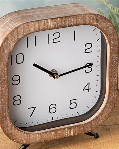 Hardwood Часовник За Маса Кафяво, 21 X 10 X 23 Cm