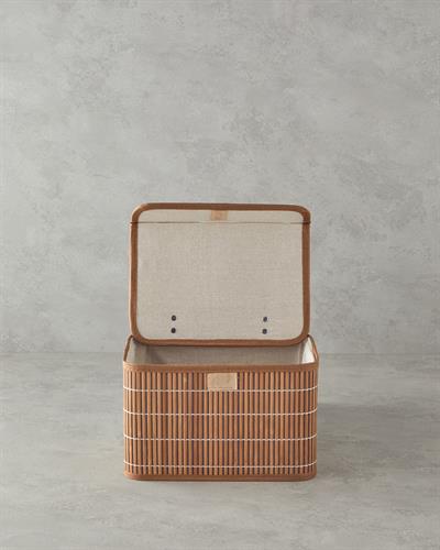 Hardwood Кутия За Съхранение Бамбук, Кафяво, 28 X 20 X 18 Cm