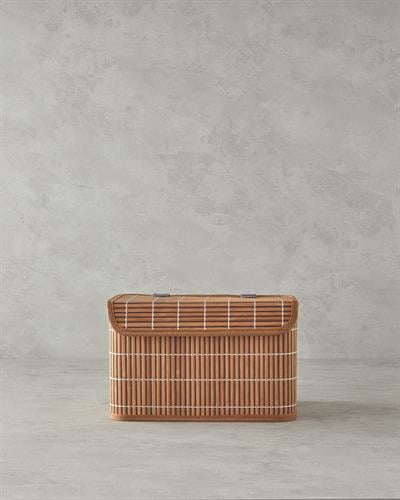 Hardwood Кутия За Съхранение Бамбук, Кафяво, 28 X 20 X 18 Cm