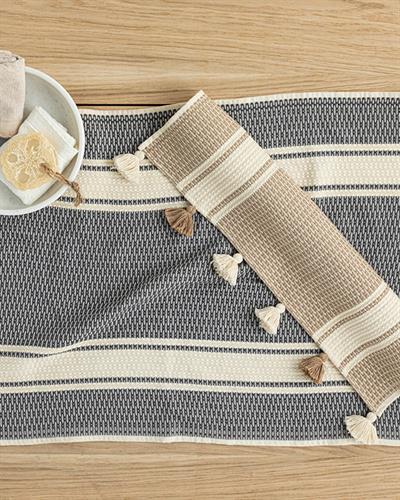Harry Cottony Fringed Bathroom Mat 60x90 cm Antrasit-Ekru