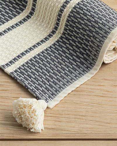 Harry Cottony Fringed Bathroom Mat 60x90 cm Antrasit-Ekru