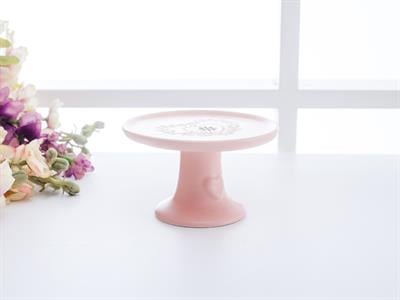 Heart Поставка За Кекс С Крака, Керамика, Розово, 11,0 X 6,5 Cm