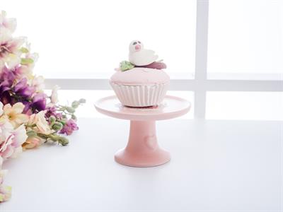 Heart Поставка За Кекс С Крака, Керамика, Розово, 11,0 X 6,5 Cm