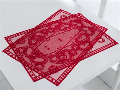 Heart АМЕРИКАНЗКИ СЕРВИЗ 2 комплекта Плетиво 40x60 cm Red