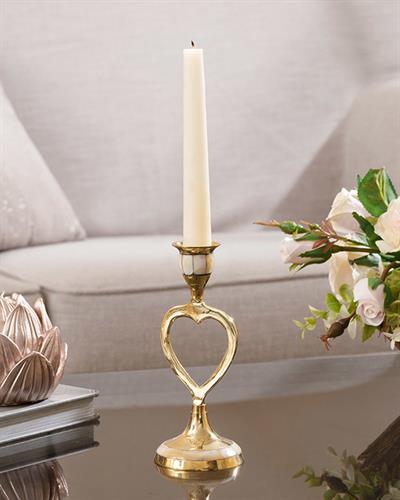 Heart Свещник 7x7x17 cm Златен