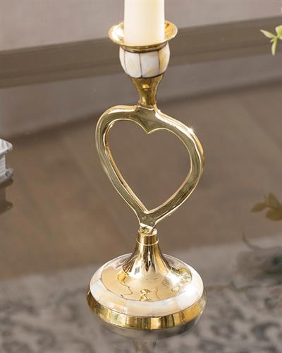 Heart Свещник 7x7x17 cm Златен