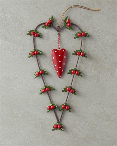 Heart Hanger Висящ Аксесоар Метал 26 см Червен