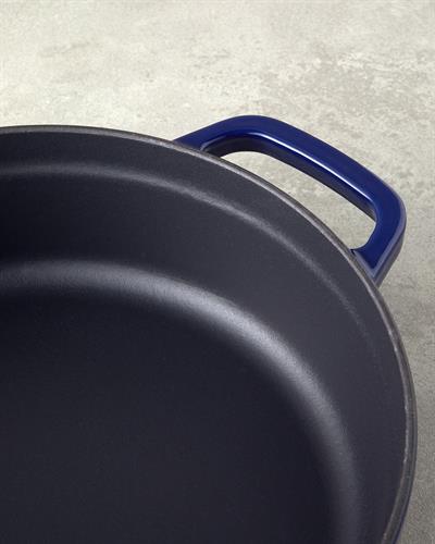 Hecha Тенджера Плитък С чугунена отливка 28 см Син