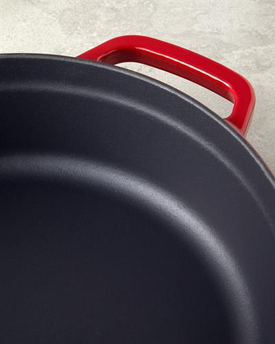 Мини Тенджера Плитък С чугунена отливка 28 см Червен