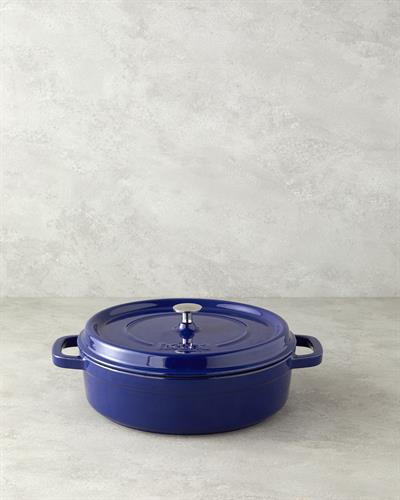 Hecha Тенджера Плитък С чугунена отливка 28 см Син