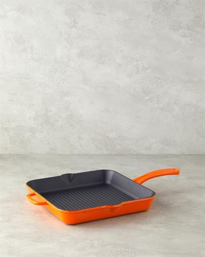 Hecha Грил Тиган Квадрат С чугунена отливка 28 см Оранжев