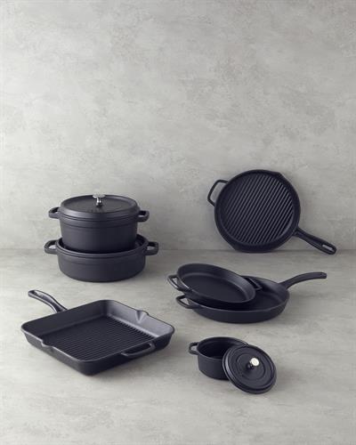 Hecha Грил Тиган Кръгъл С чугунена отливка 28x4 см Черен