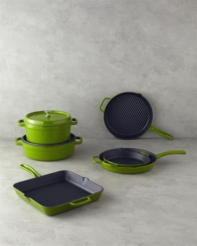 Hecha Грил Тиган Кръгъл С чугунена отливка 28x4 см Зелен