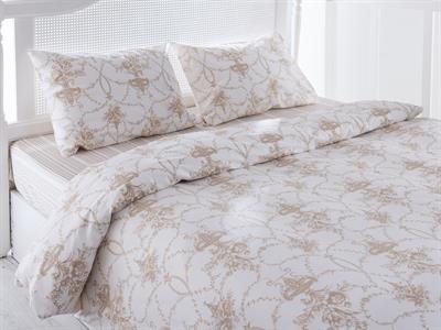 Helena СПАЛНО БЕЛЬО КОМПЛЕ Двоен Памучен 200x220 cm Beige