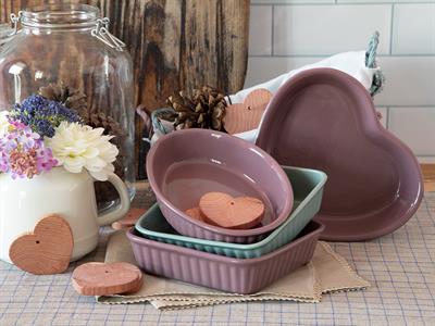 Herma ТЕПСИЯ ЗА ФУРНА Форма на сърце Керамичен 20 cm Purple.