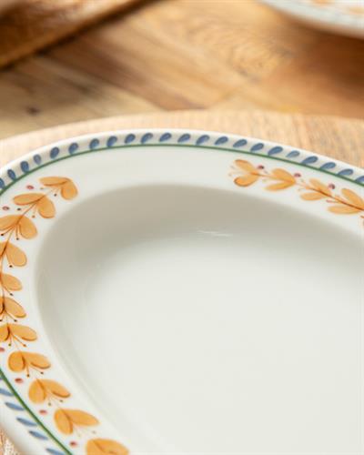 Hermosa Продълговата Чиния Порцелан, Синьо-Горчица-Зелено, 24 Cm