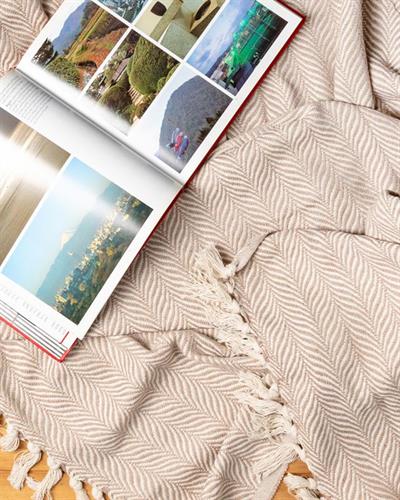 Herringbone Шал За Диван 130x170 см Бежов