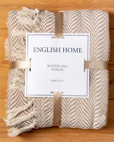 Herringbone Шал За Диван 130x170 см Бежов