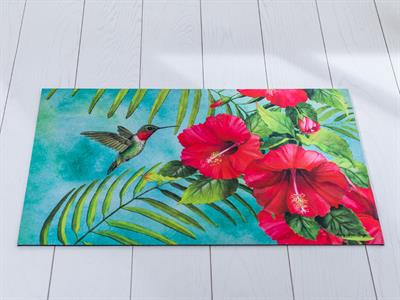 Hibiscus And Hummingbird ИЗСТРИВАЛКА Отпечатано 45x75 cm Light Blue