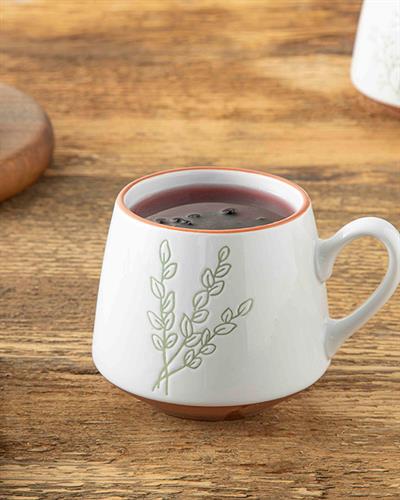 Hierba Чаша Керамика, Кремово-Зелено, 340 Ml