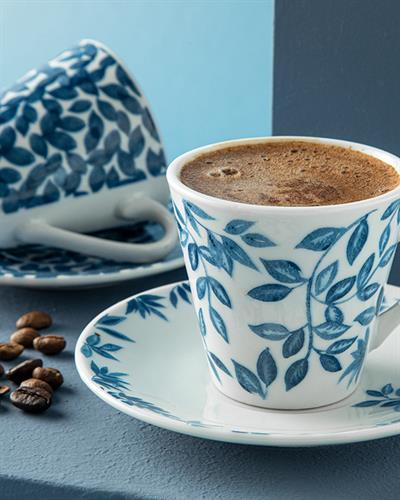 Hoja Porcelain 4 Parça 2 Kişilik Coffee Cup Set 80 ml Dark Blue
