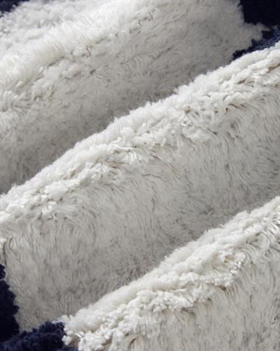 Hola Постелка За Баня С пискюли Памучен 50x80 см Морскосин - Бял