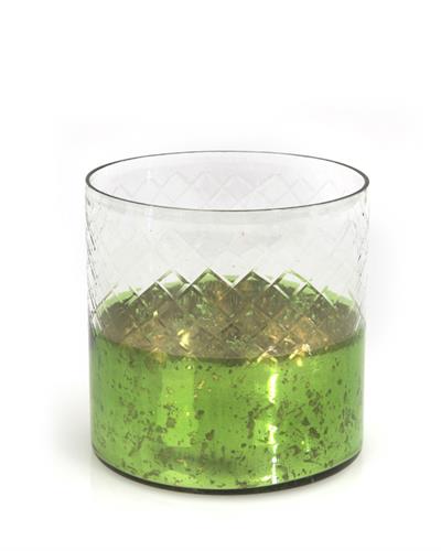 Holly Свещник Стъкло 12,70x12,70 cm Зелен