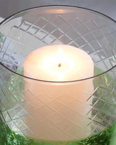 Holly Свещник Стъкло 12,70x12,70 cm Зелен