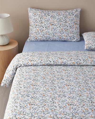 Holly Spring Спален Комплект Двоен Лесно за гладене 200x220 см Син